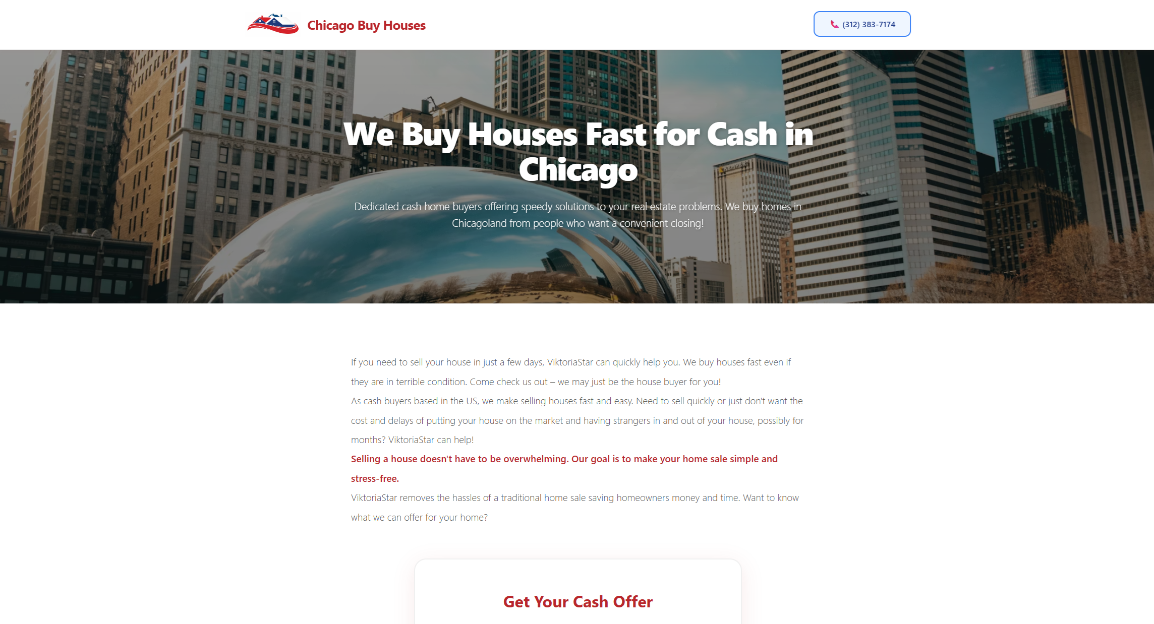 Chicago Buy Houses — professional website built by Free Website Ninja