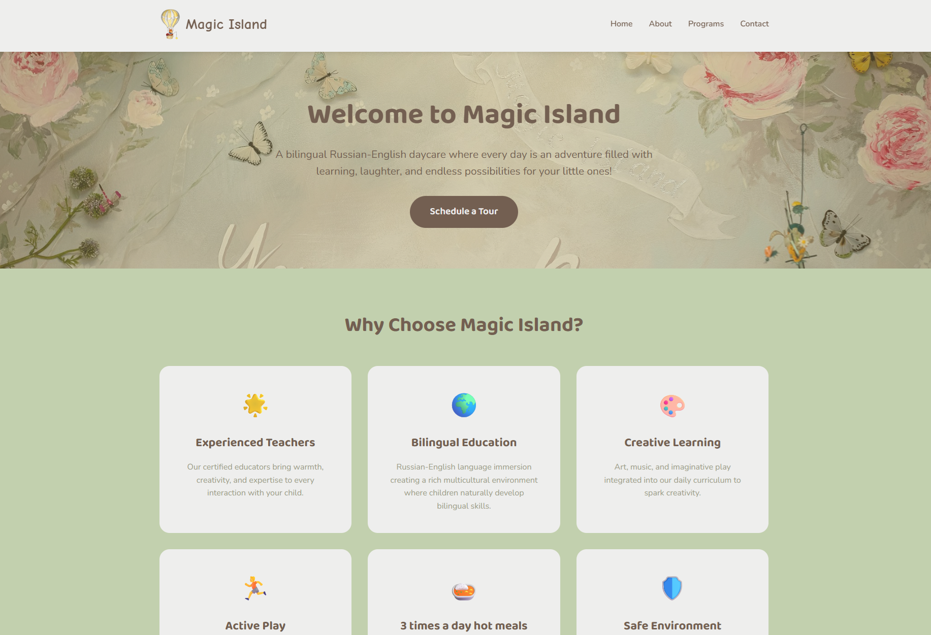Magic Island Daycare — professional website built by Free Website Ninja
